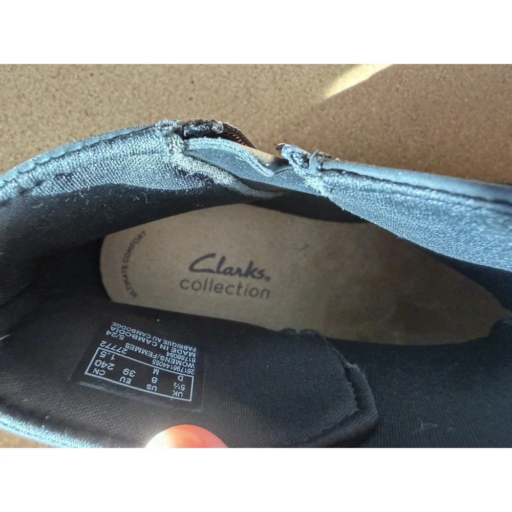 Clarks Hearth Kaylie Black‎ Leather Ankle Boots Women's Size 8 Never Worn